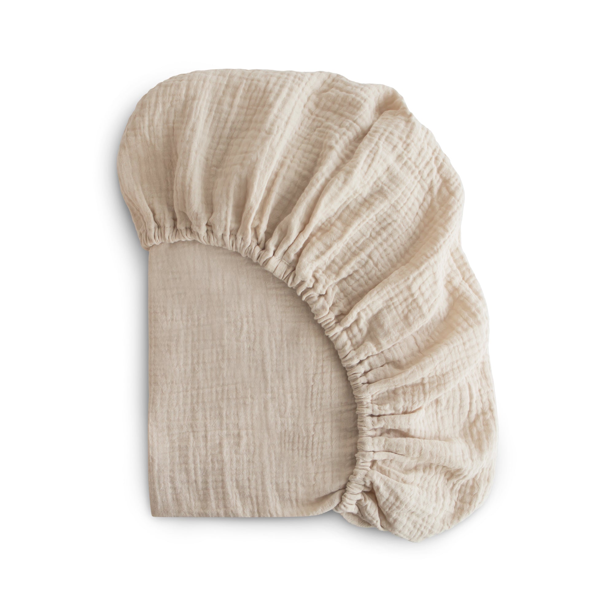 Mini Muslin Crib Sheet mini crib sheet Mushie Fog
