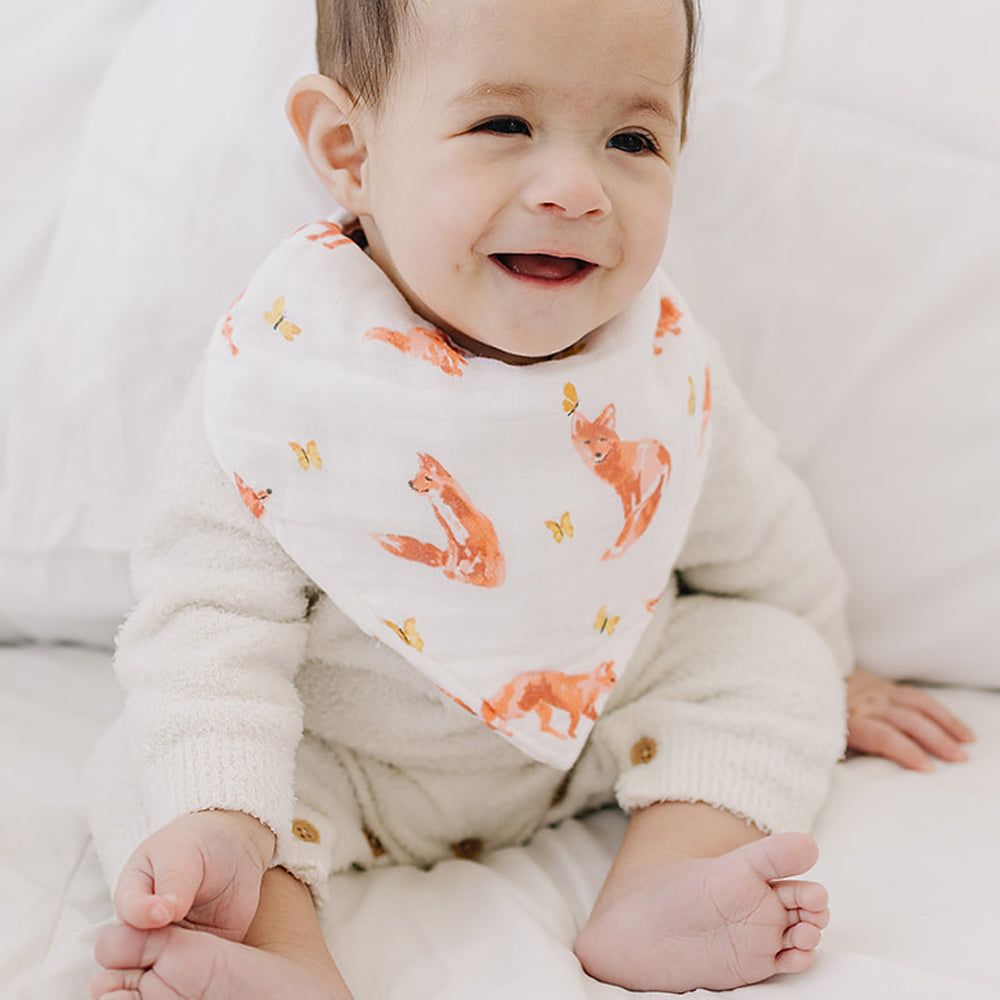 Fox Tales + Prairie Oh So Soft Muslin Bandana Bib Set Bib Bebe au Lait