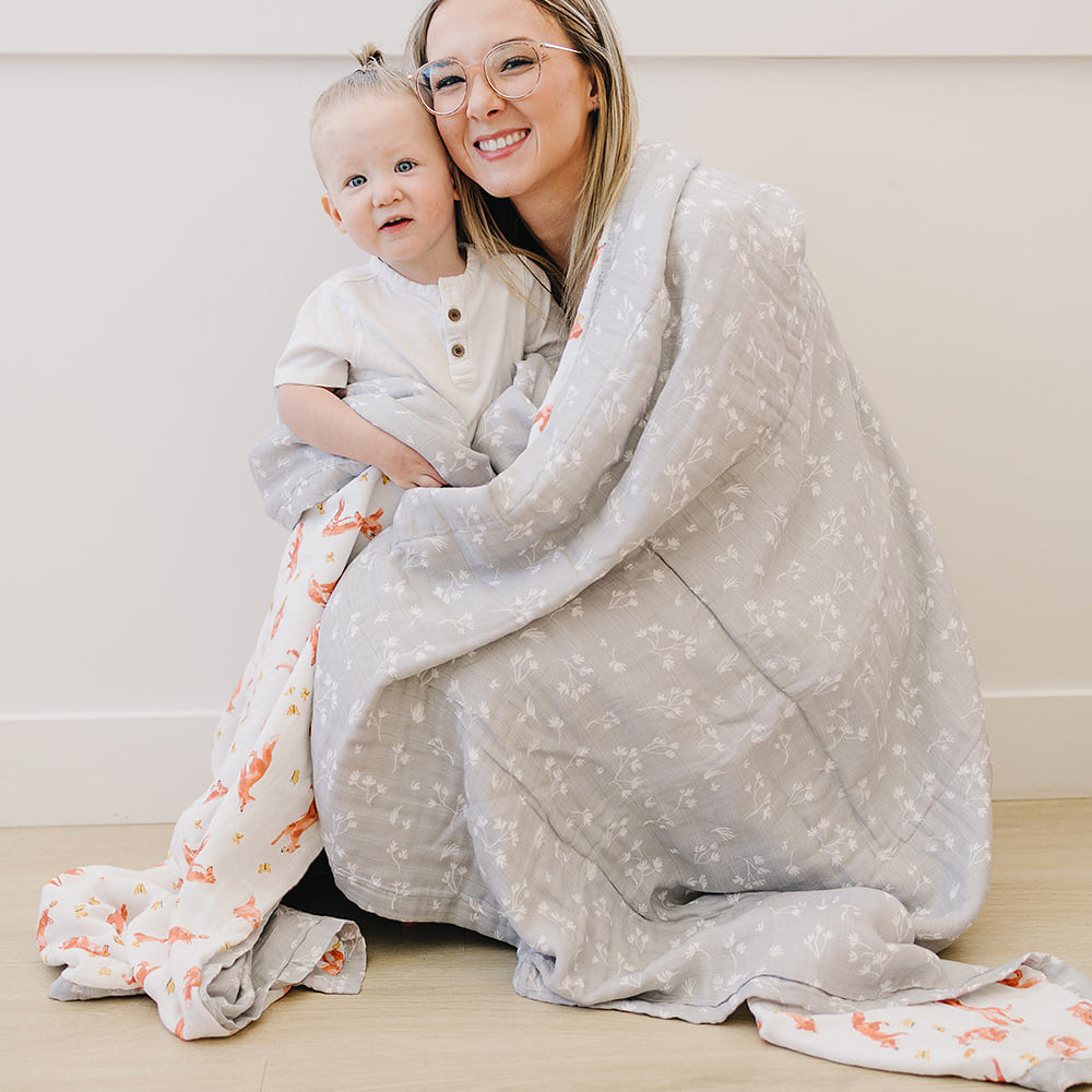 Fox Tales + Prairie Oh So Soft Muslin Super Snuggle Blanket Super Snuggle Blanket Bebe au Lait