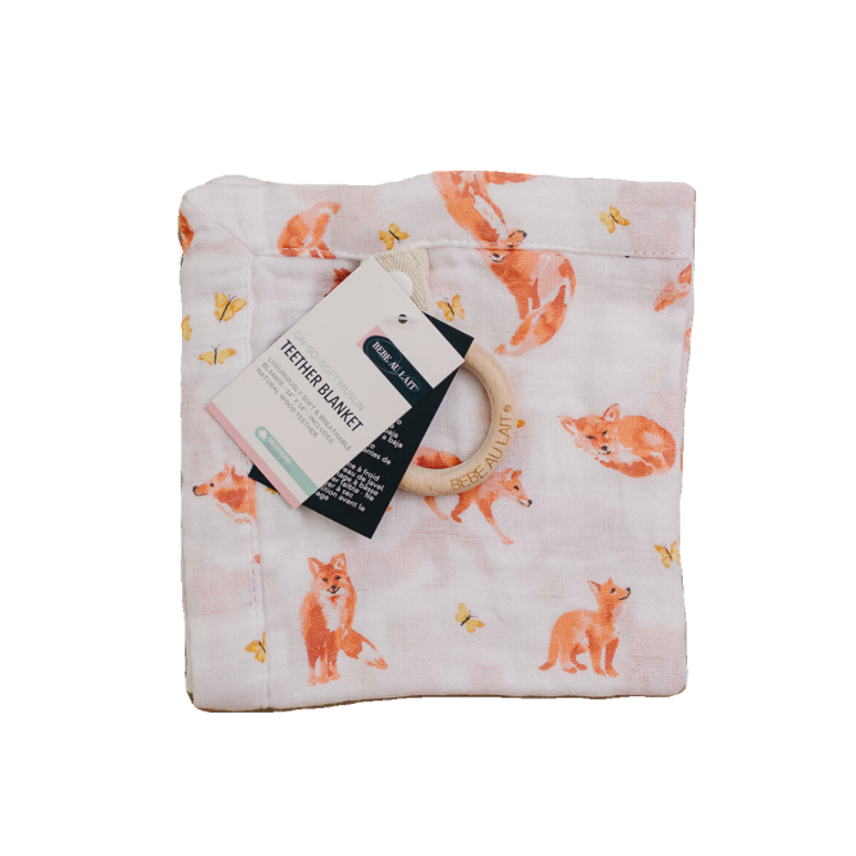 Fox Tales Oh So Soft Muslin Teether Blanket Teether Blanket Bebe au Lait