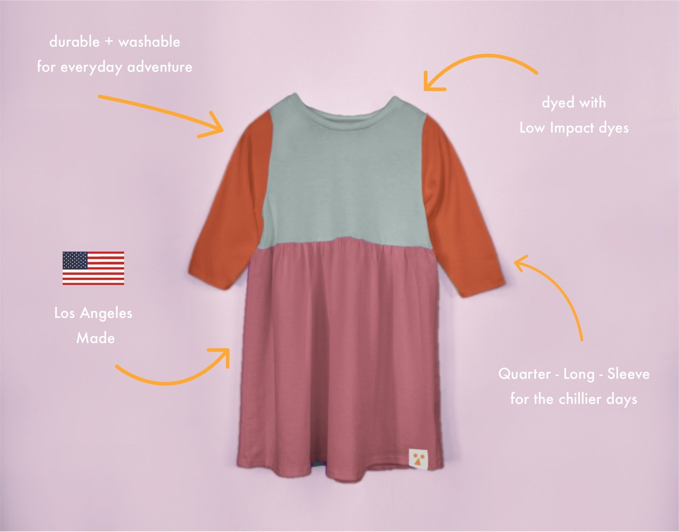 Two-Tone Organic Cotton Jersey Dress - Mado