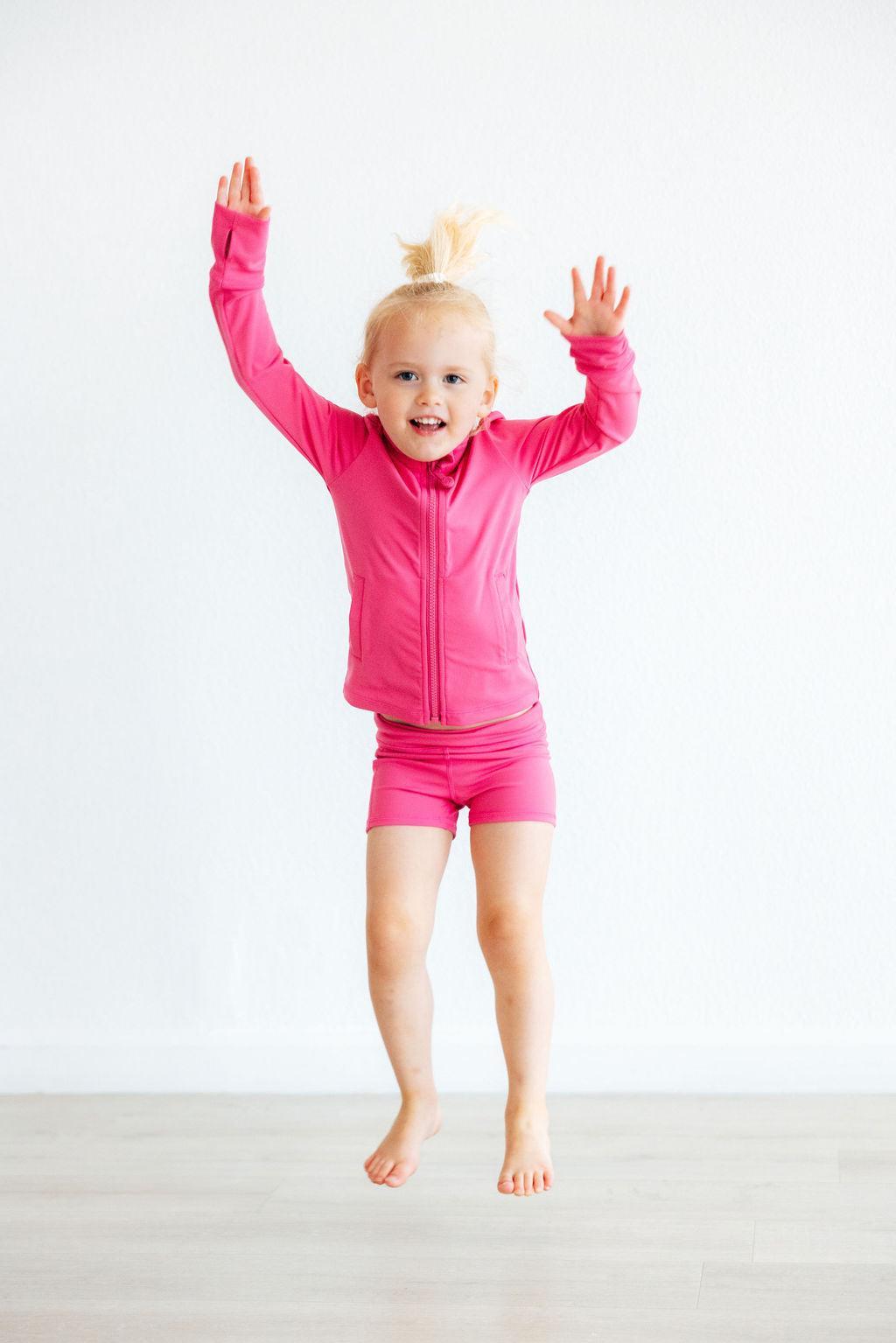 Fuchsia Flash Full-Zip Ruffle Active Jacket