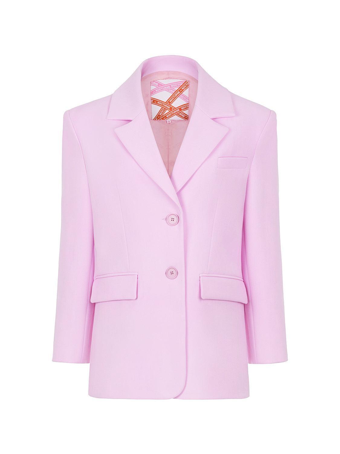 Padded Double Breasted Jacket - Pink