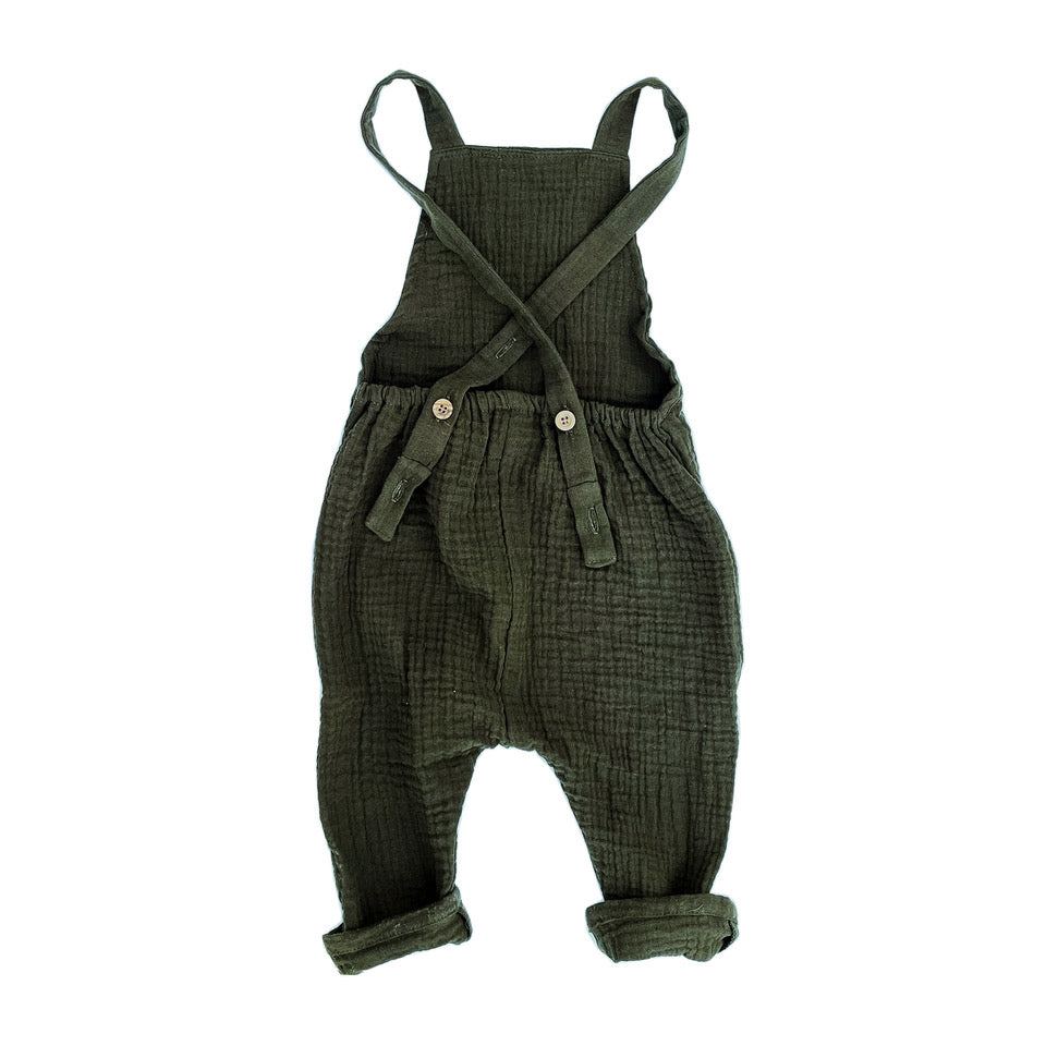 Cross Back Overall - Moss