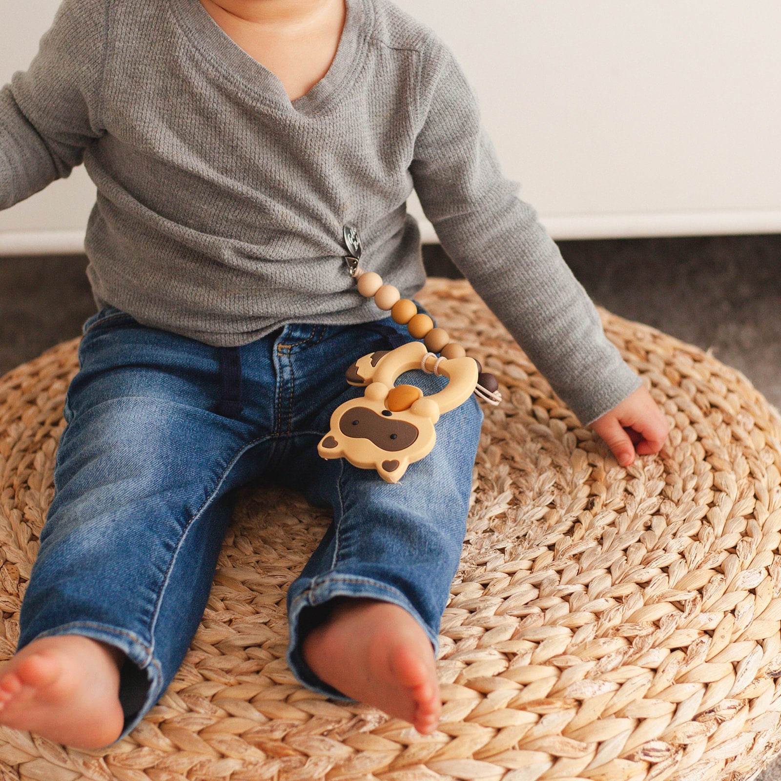 Raccoon Teether Set // Brown