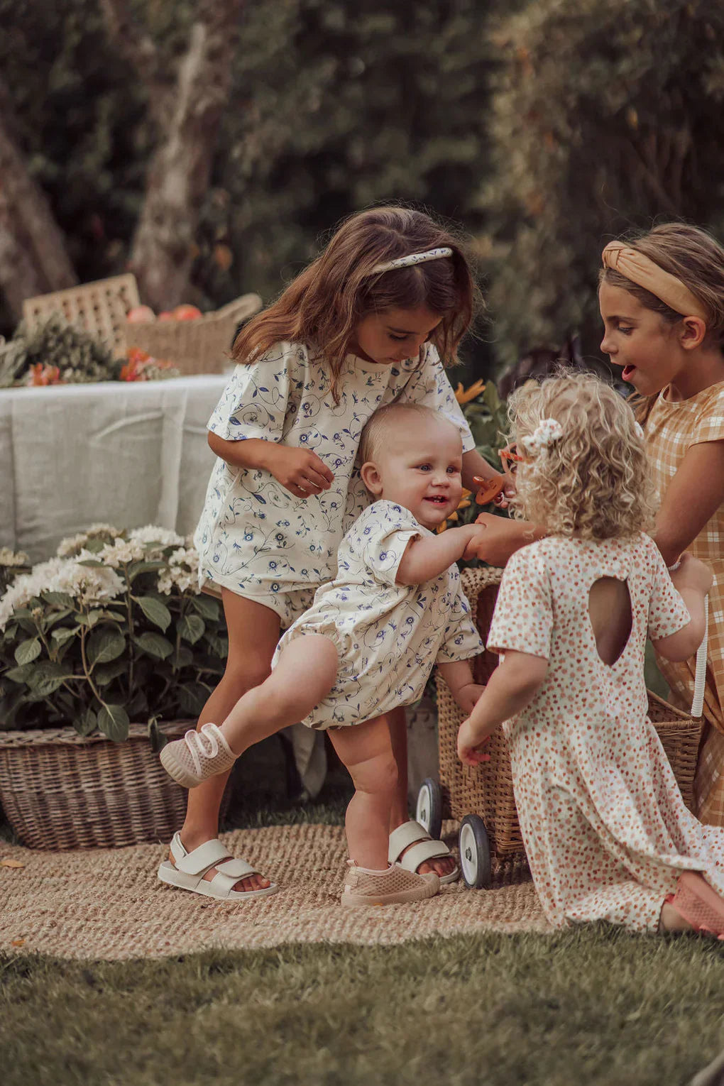 Bubble Romper | Organic Cotton Jersey - Sunset Meadow