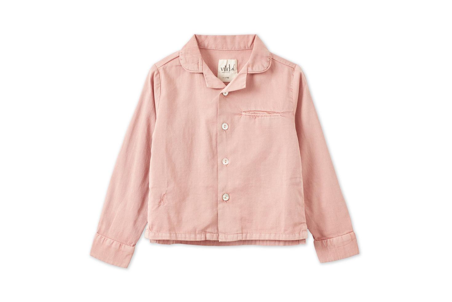 LS Organic Cotton Woven Collared Shirt - Pink Quartz