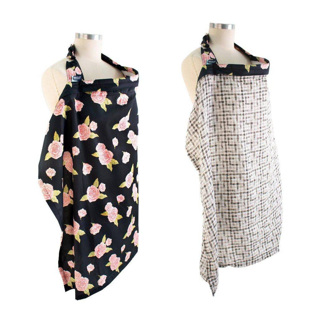 Zip & Switch Nursing Cover - Rose & Gingham Nursing Cover Bebe au Lait