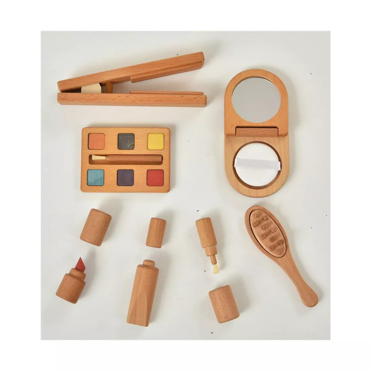 Avenlur Wood Cosmetic 7-in-1 Makeup Kit for Pretend Play Indoor Avenlur.com