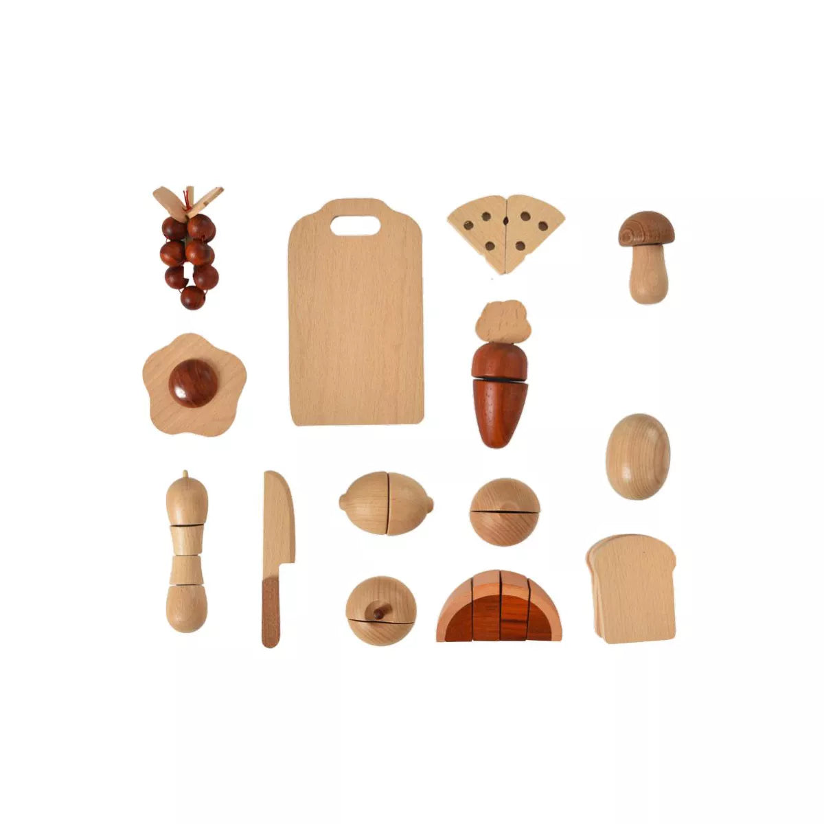 Wooden Play Food Sets for Kids Kitchen Indoor Avenlur.com