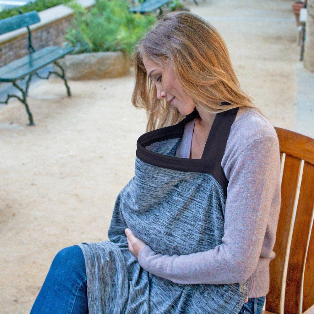 Zip & Switch Nursing Cover - Grey & Stripes Nursing Cover Bebe au Lait