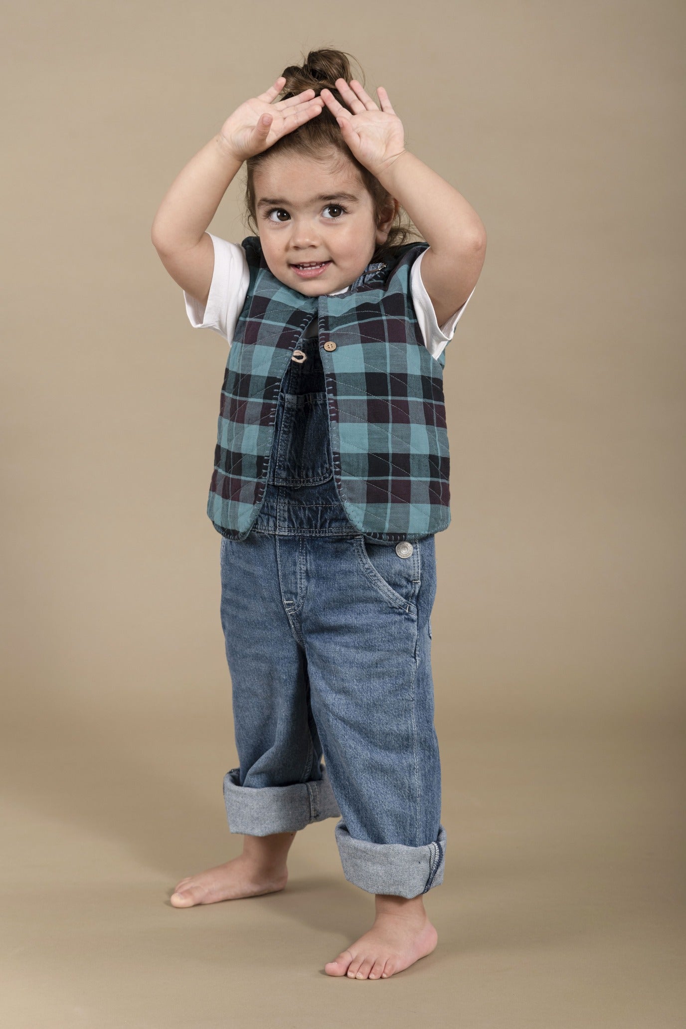 Reversible Quilted Baby Vest - Emerald