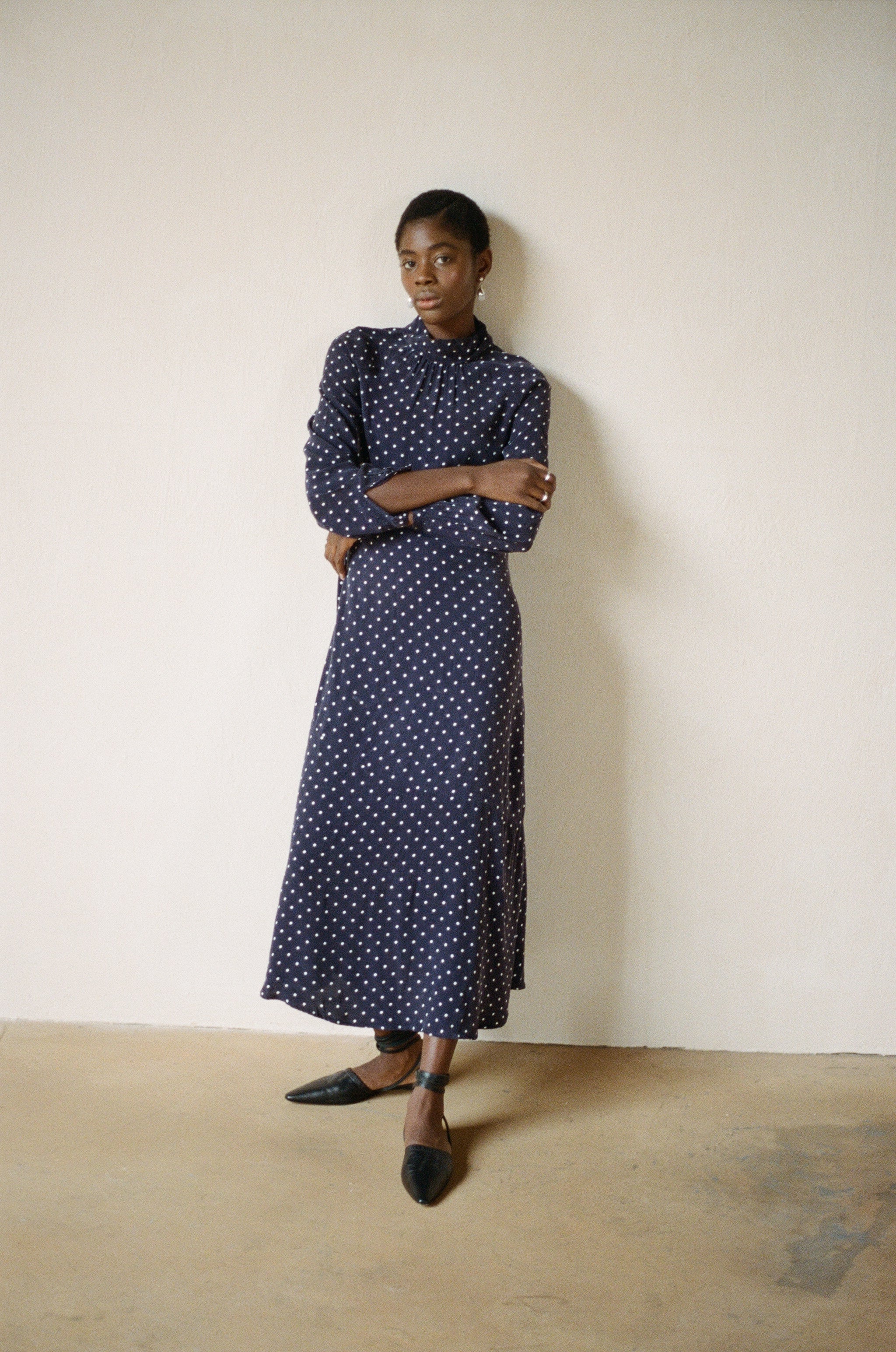 Jordan Dress - Dotted Navy