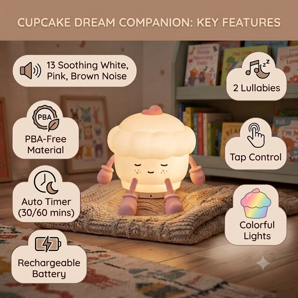 Night Light Sound Machine - Cupcake