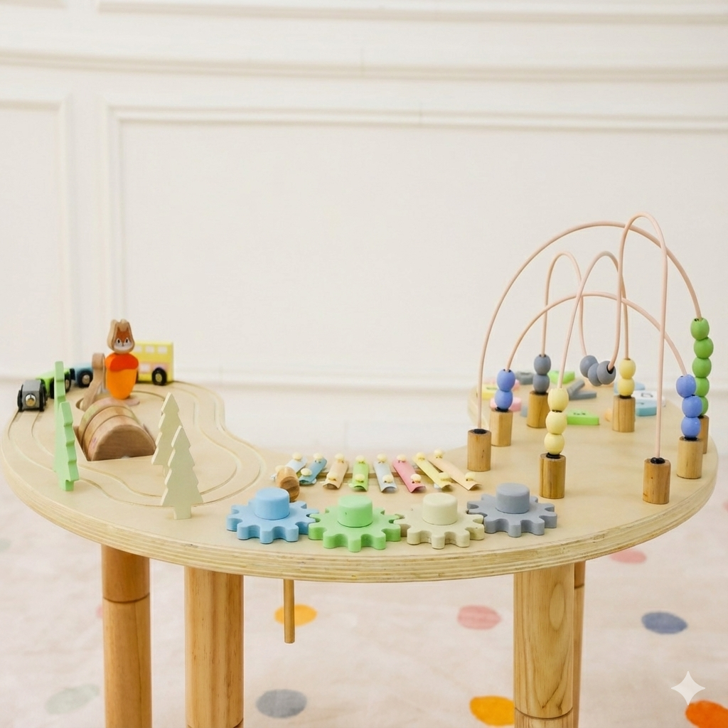 Wooden Multi-Activity Sensory Play Table