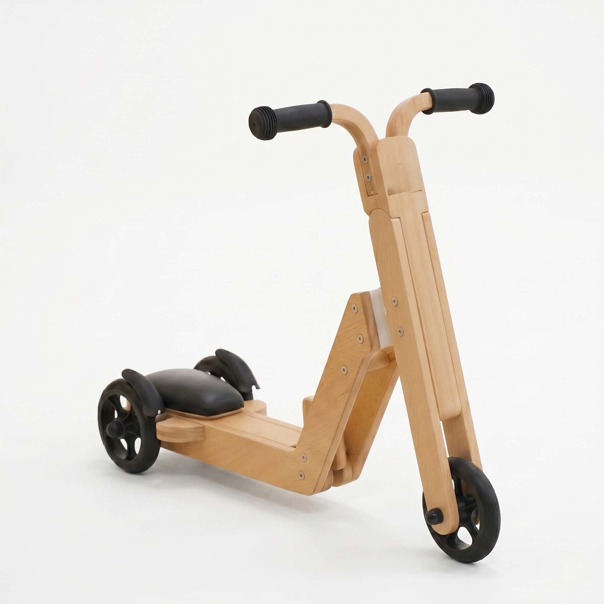 Juneberry 2-in-1 Wooden Scooter & Ride-On Toy for Toddlers