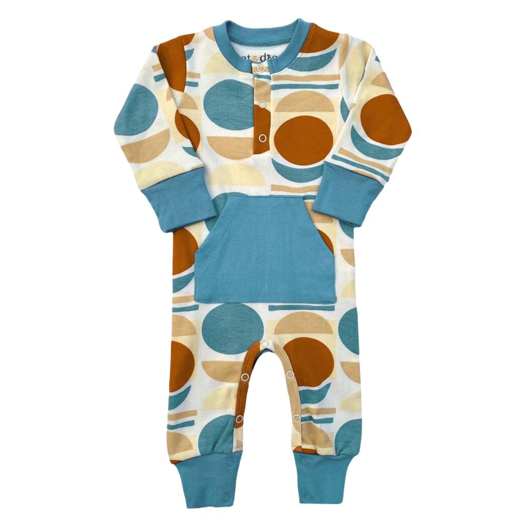 GOTS Certified Organic Cotton Playsuit - Geometric Moon