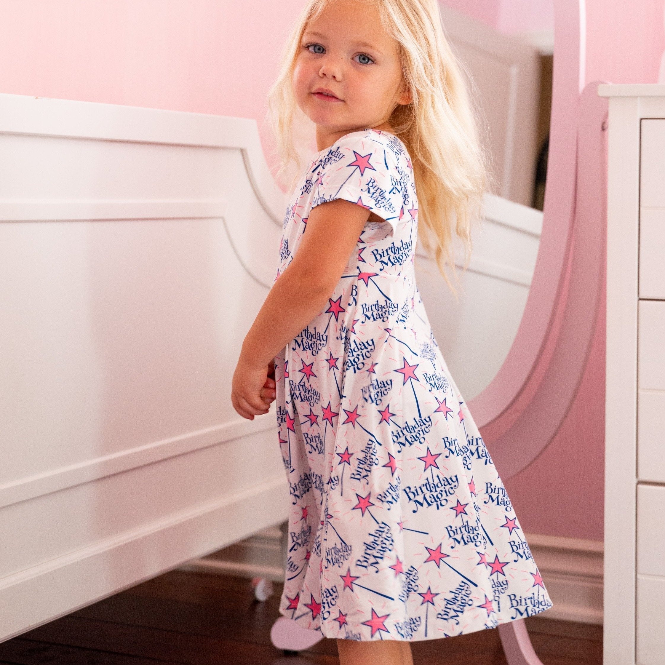Swirly Girl Short Sleeve Dress - Magical Birthday