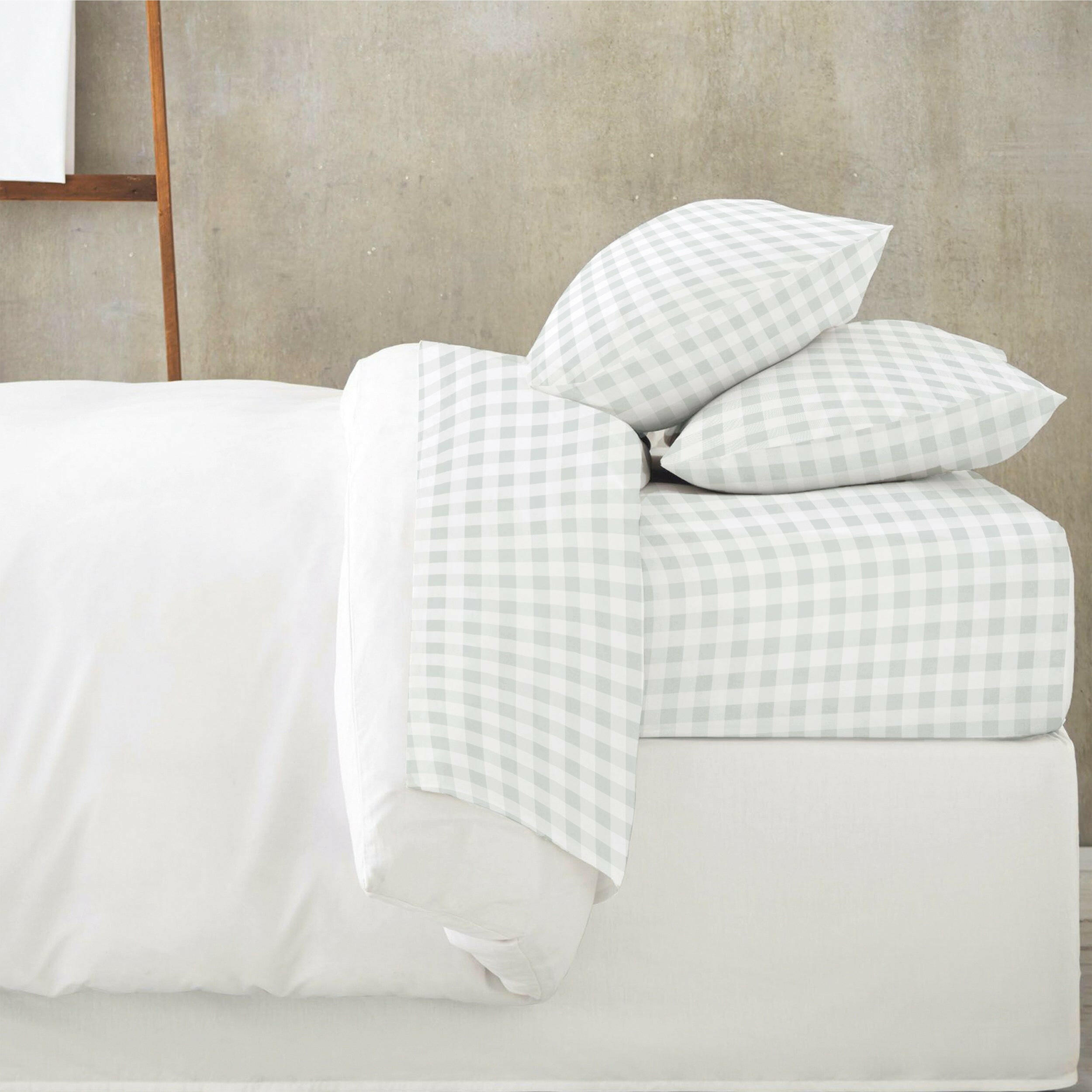 Organic Cotton Sheet Set - Gingham Sheet Set Makemake Organics