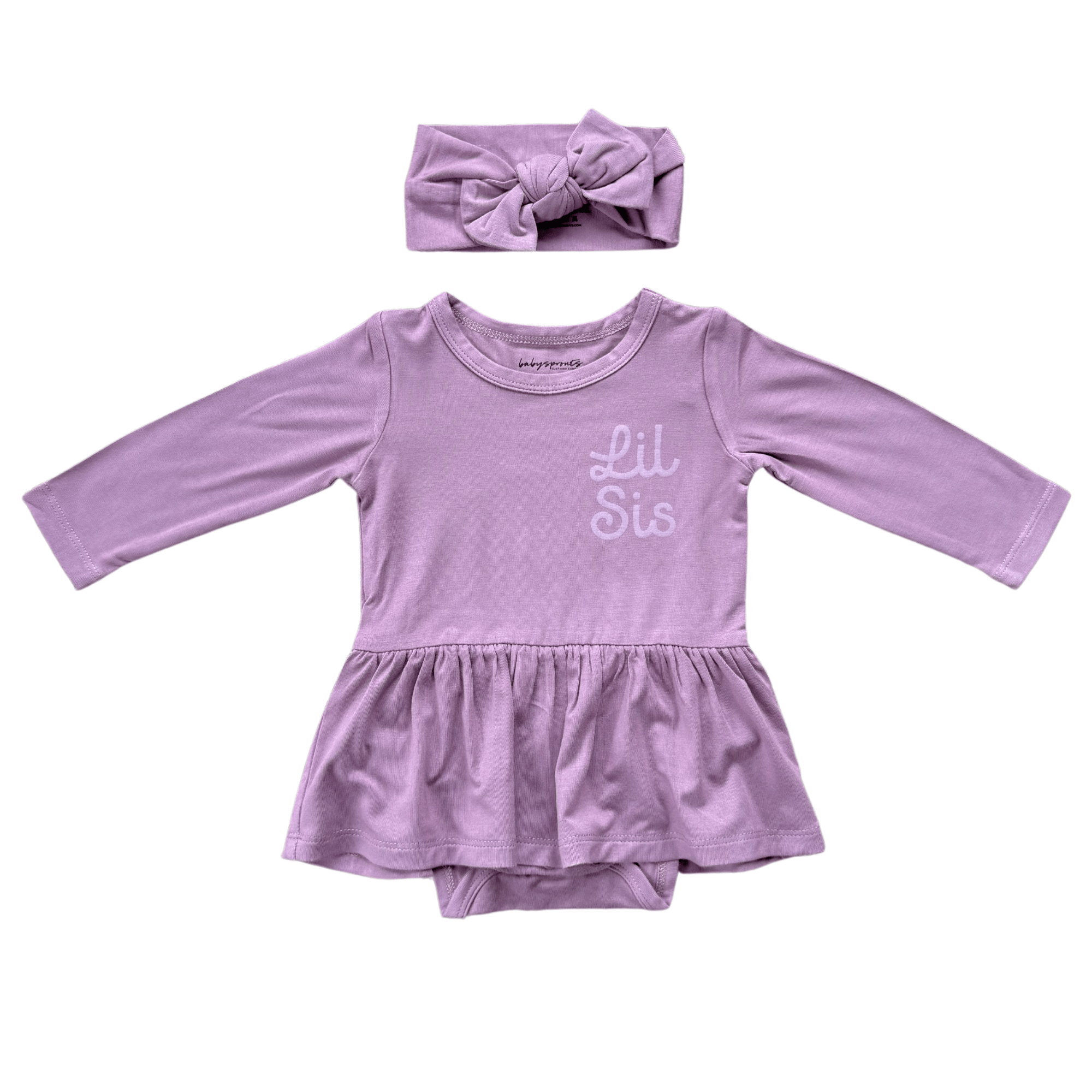 Baby Girl Long Sleeve Bodysuit Dress Set