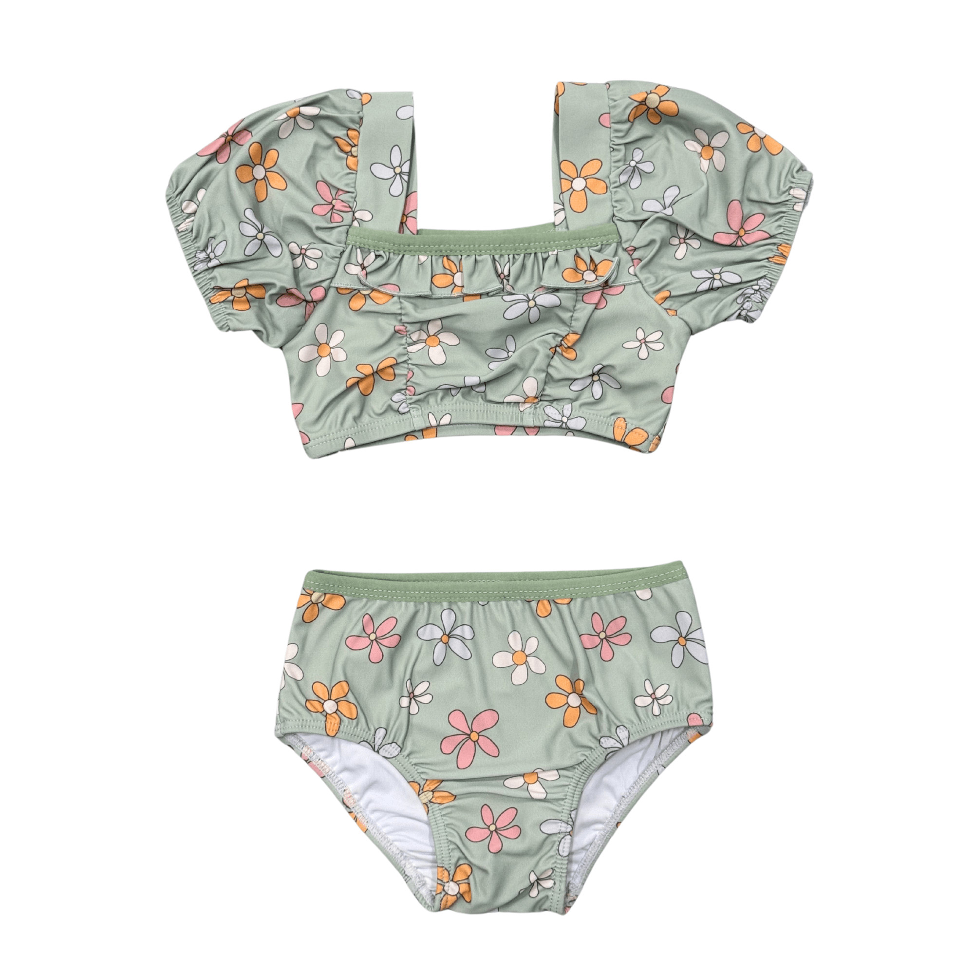Girl's Puff Sleeve Swimsuit