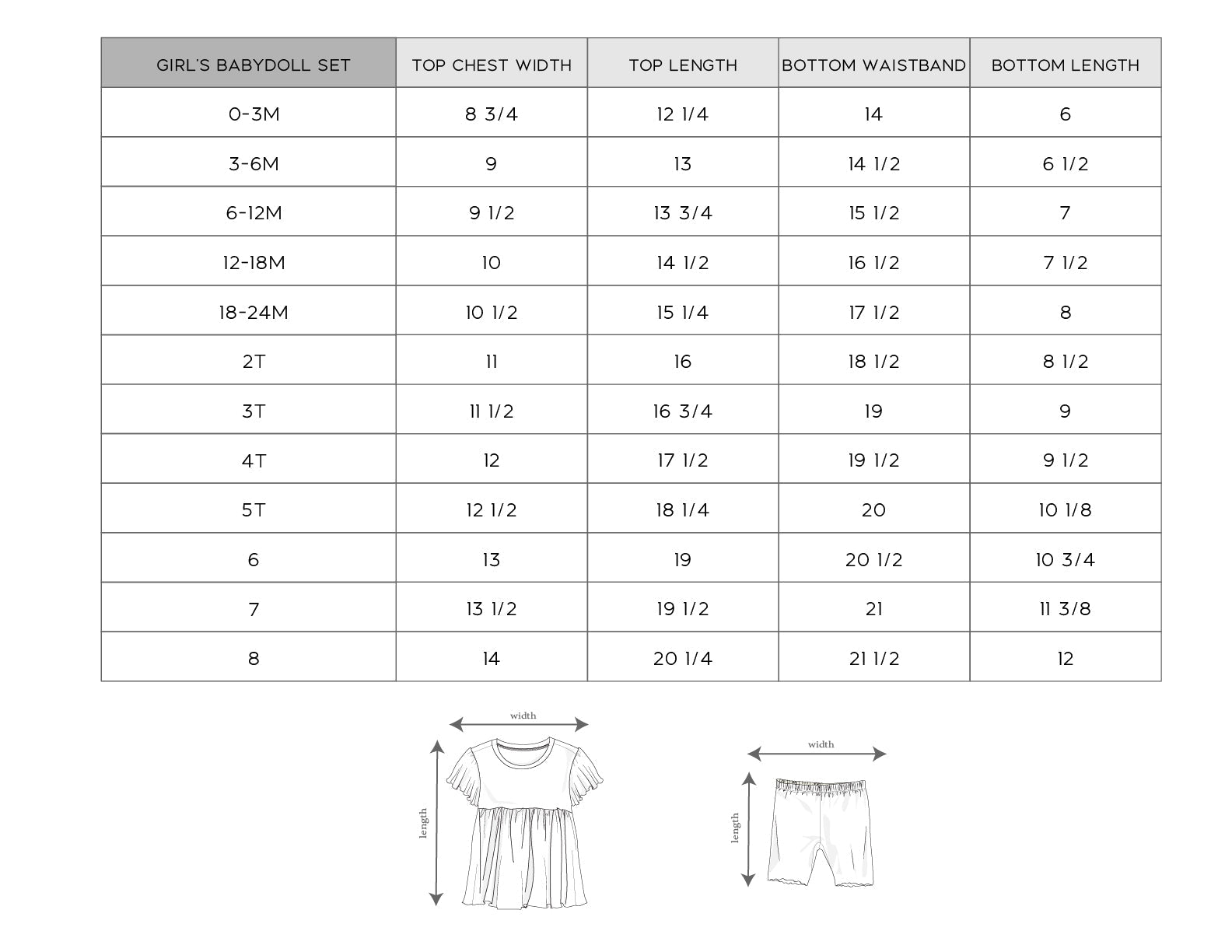 Girl's Babydoll Set