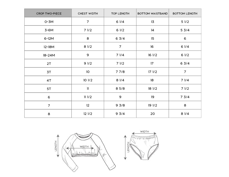 Girl's Two-Piece Crop Swim Set