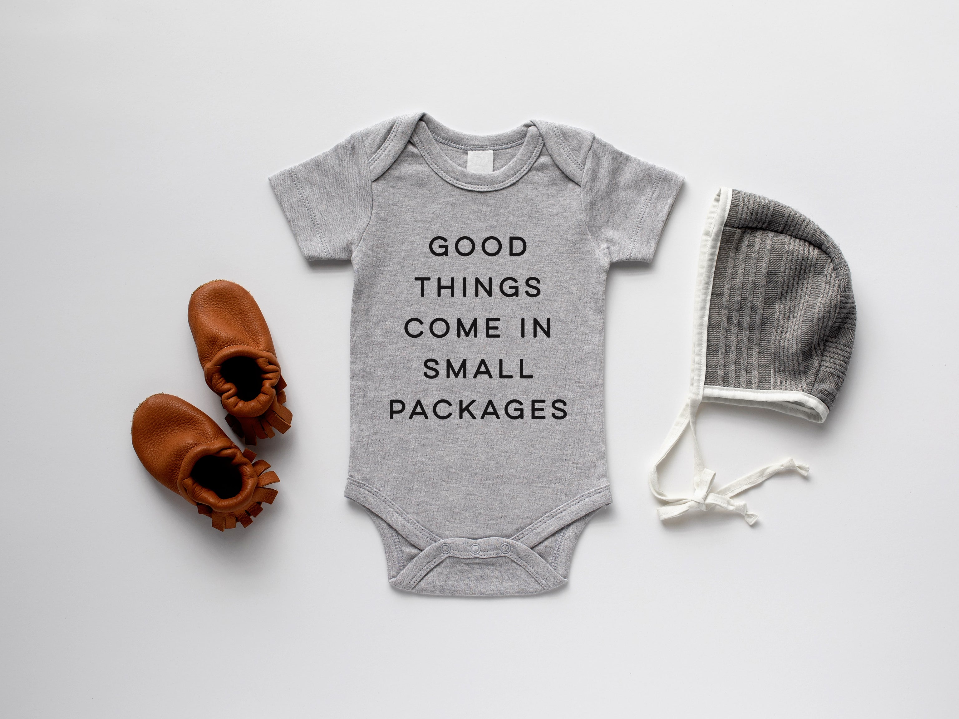 Good Things Come In Small Packages Organic Baby Bodysuit