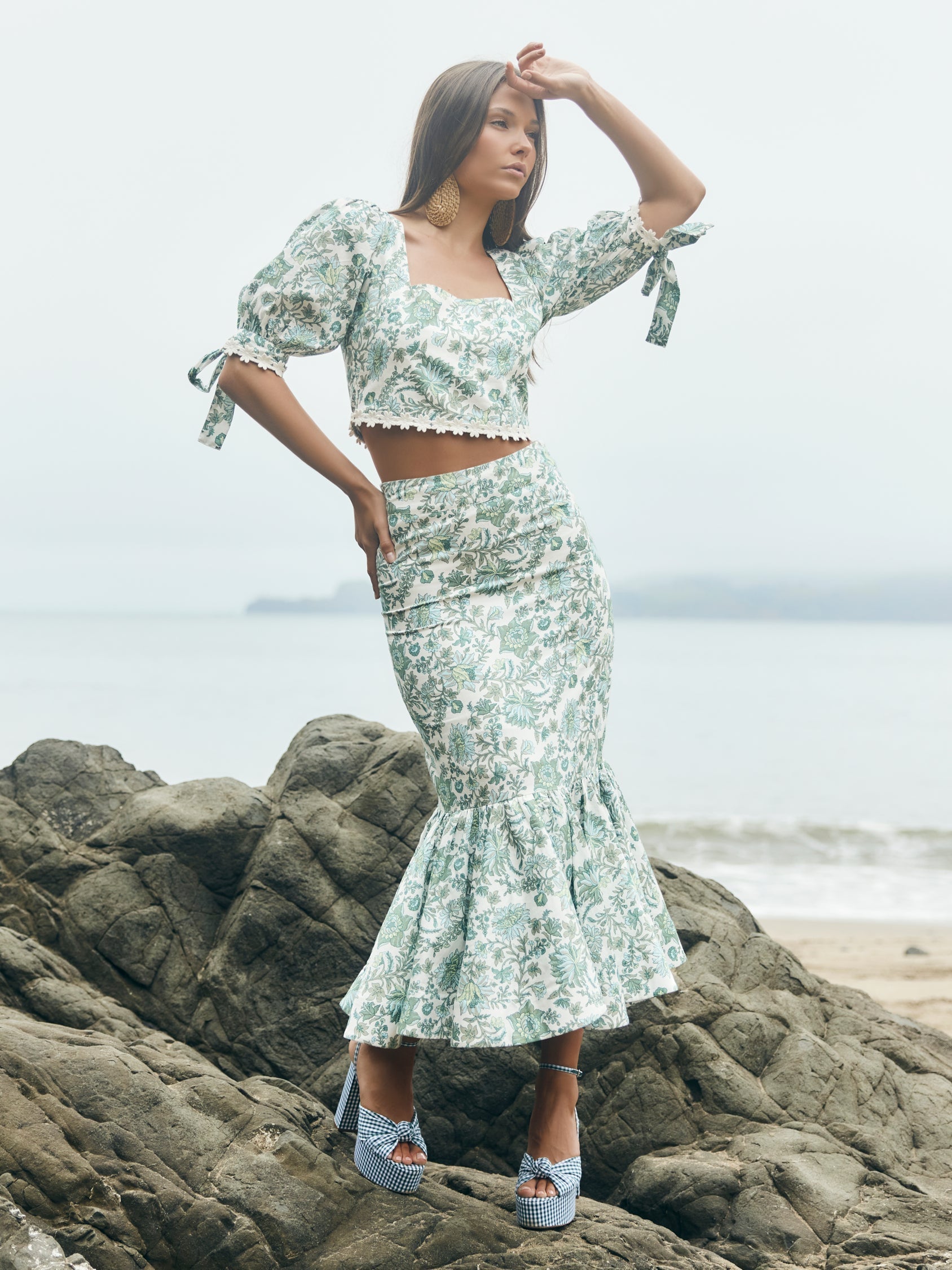 Patsy Pencil Skirt - Sweetgreen Floral