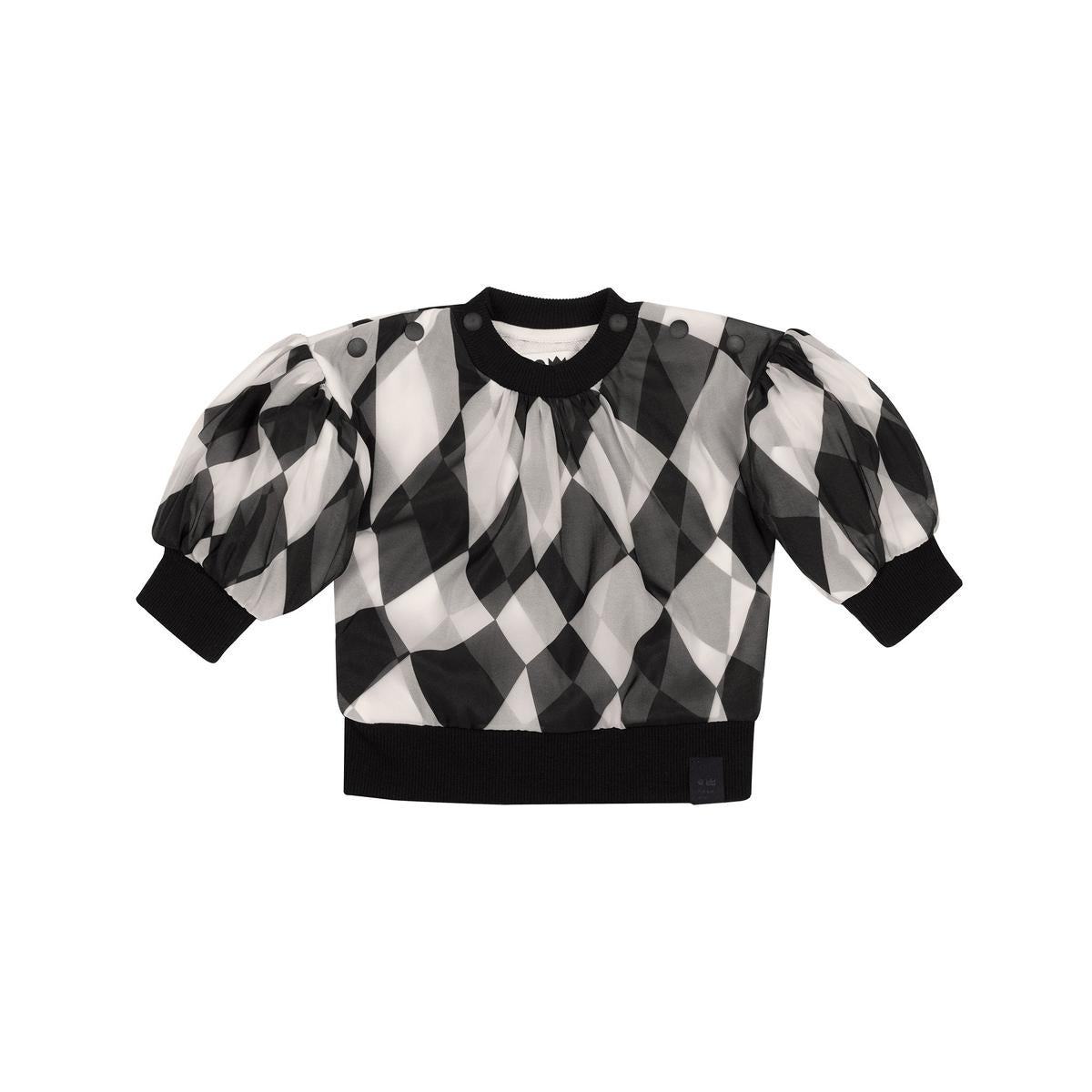 Baby Tulle & Terry Sweatshirt - Black