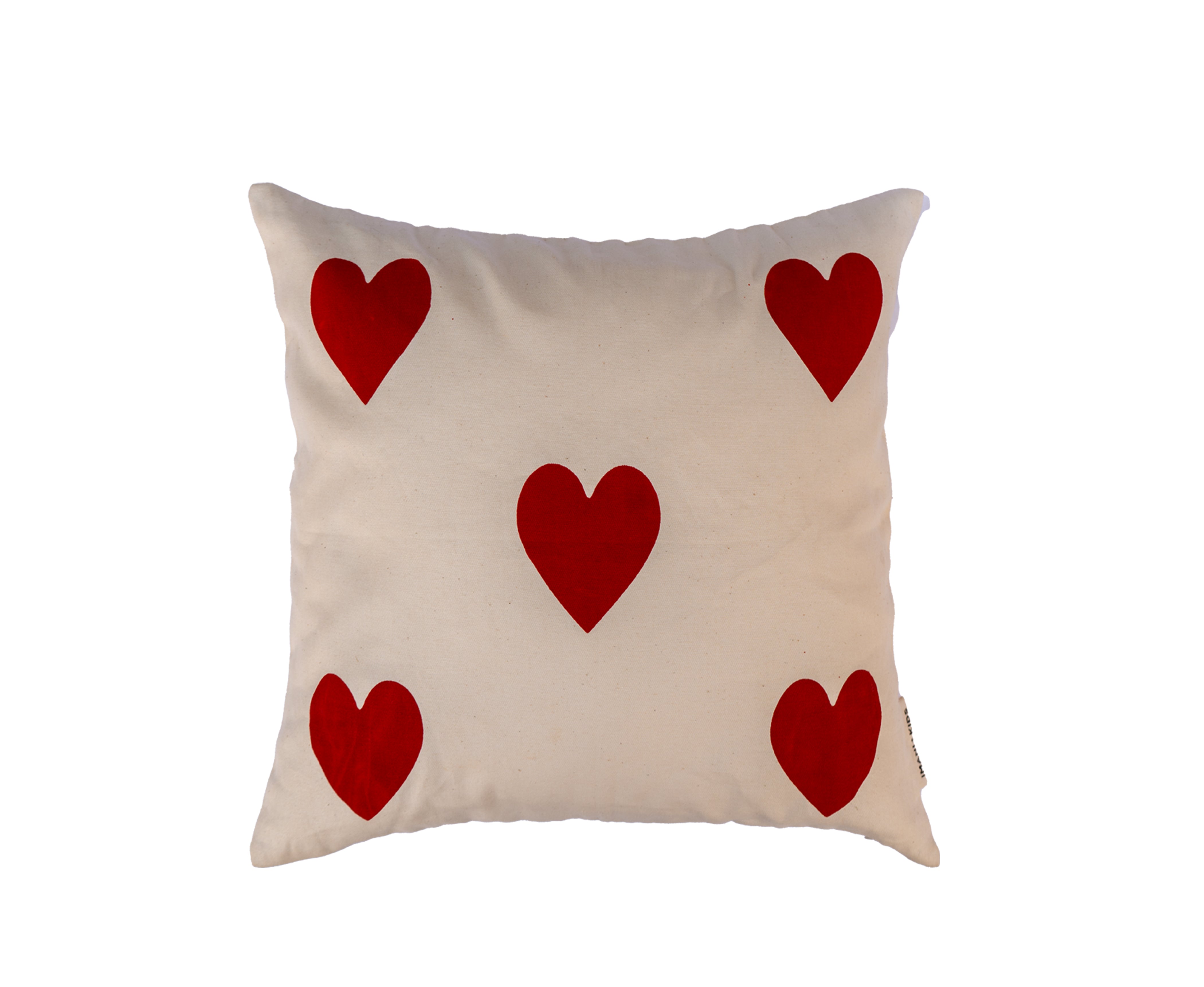 Canvas Heart Pillow Cover | 18x18 Handmade Cushion Cover