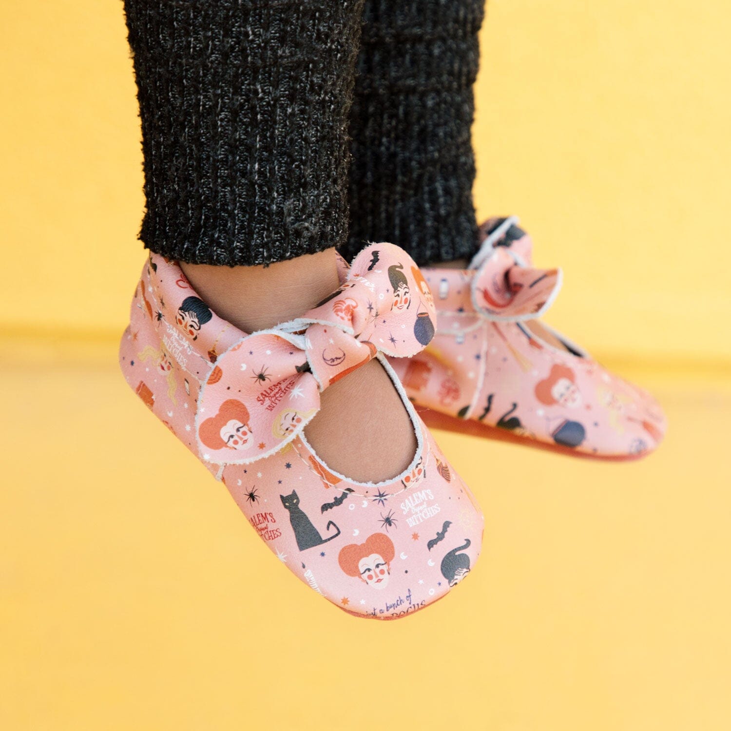Hocus Pocus Knotted Bow Baby Shoe