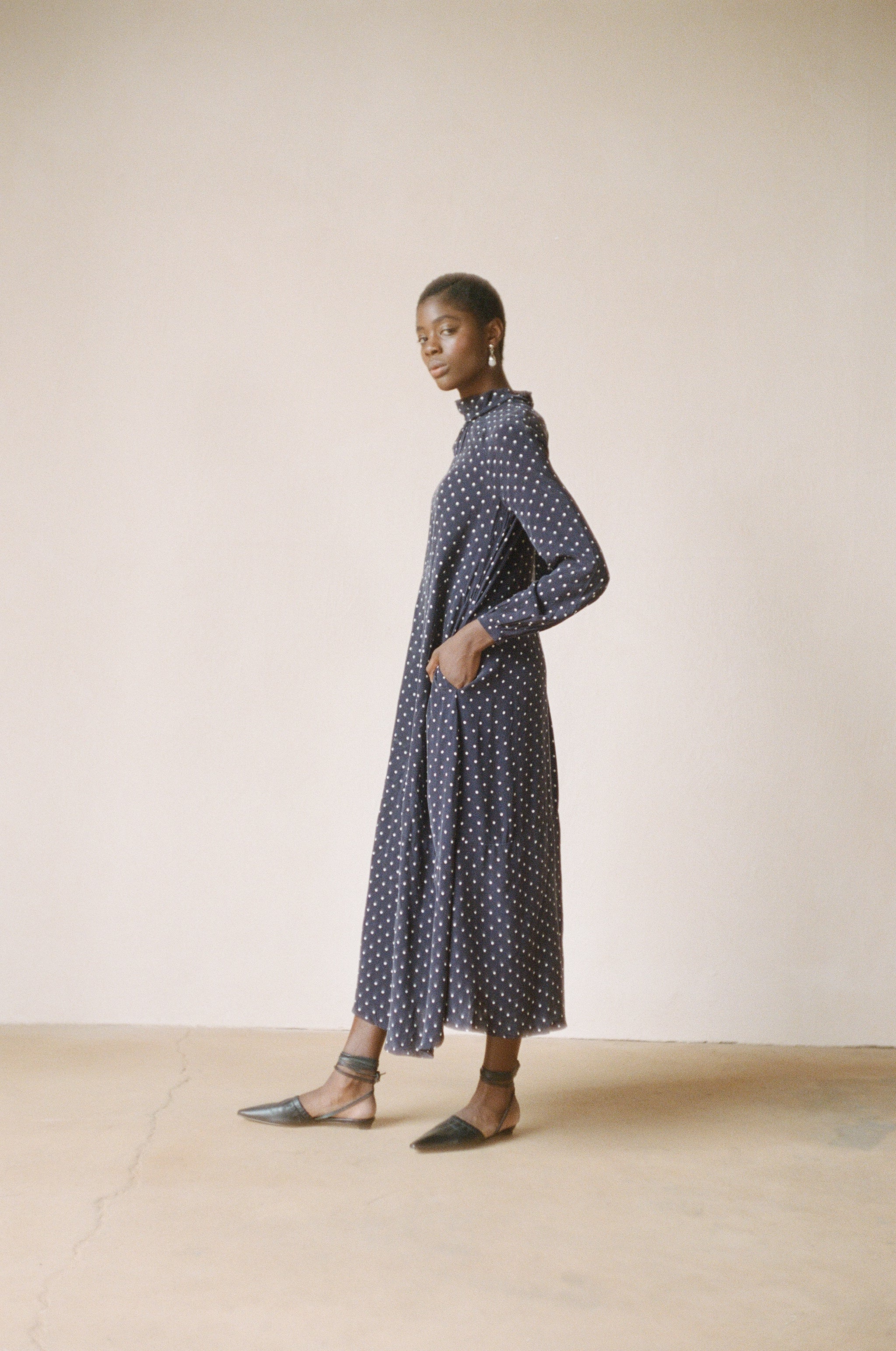 Jordan Dress - Dotted Navy