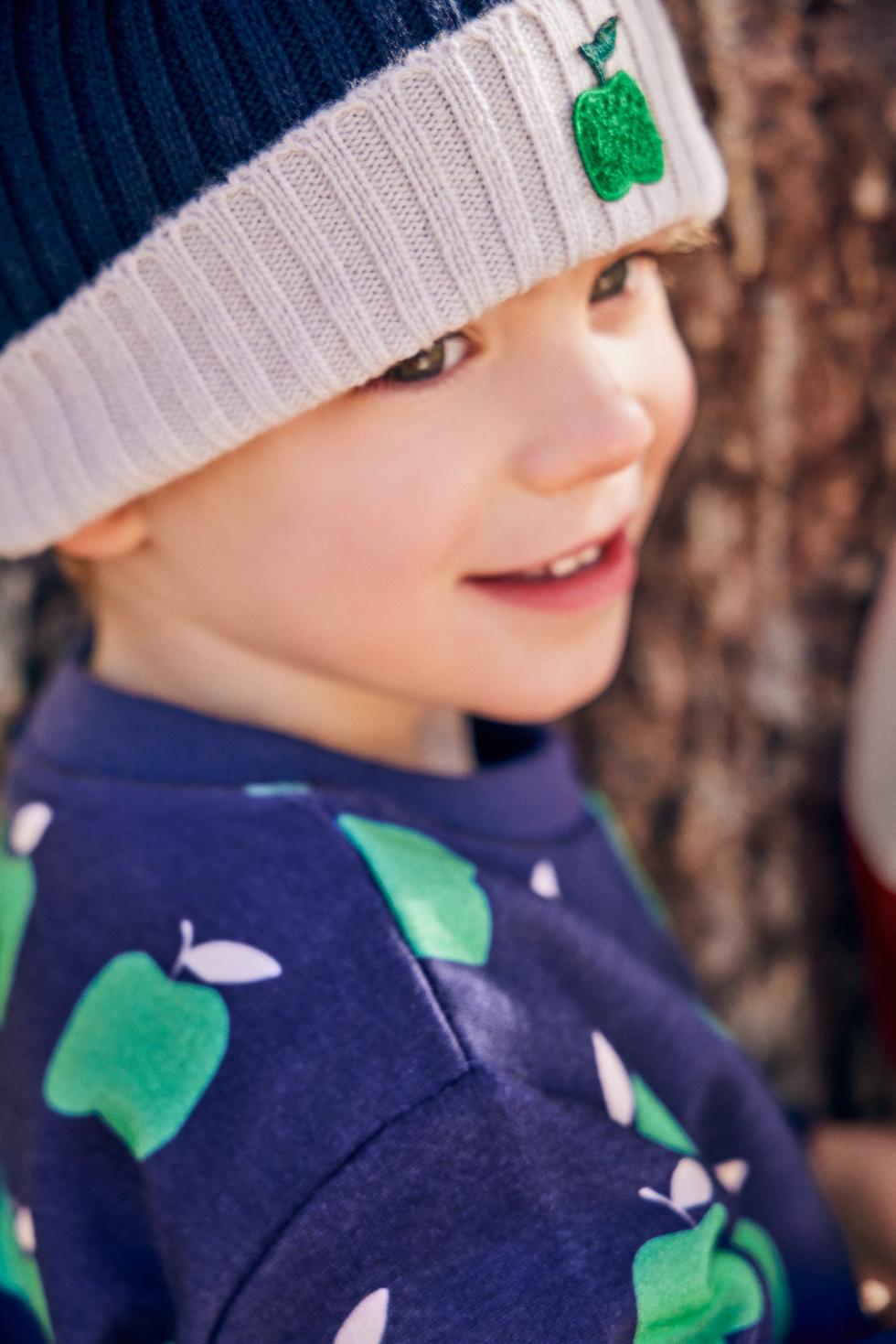 Recycled Cotton Apples Baby Sweatshirt - Blue Ribbon Apple