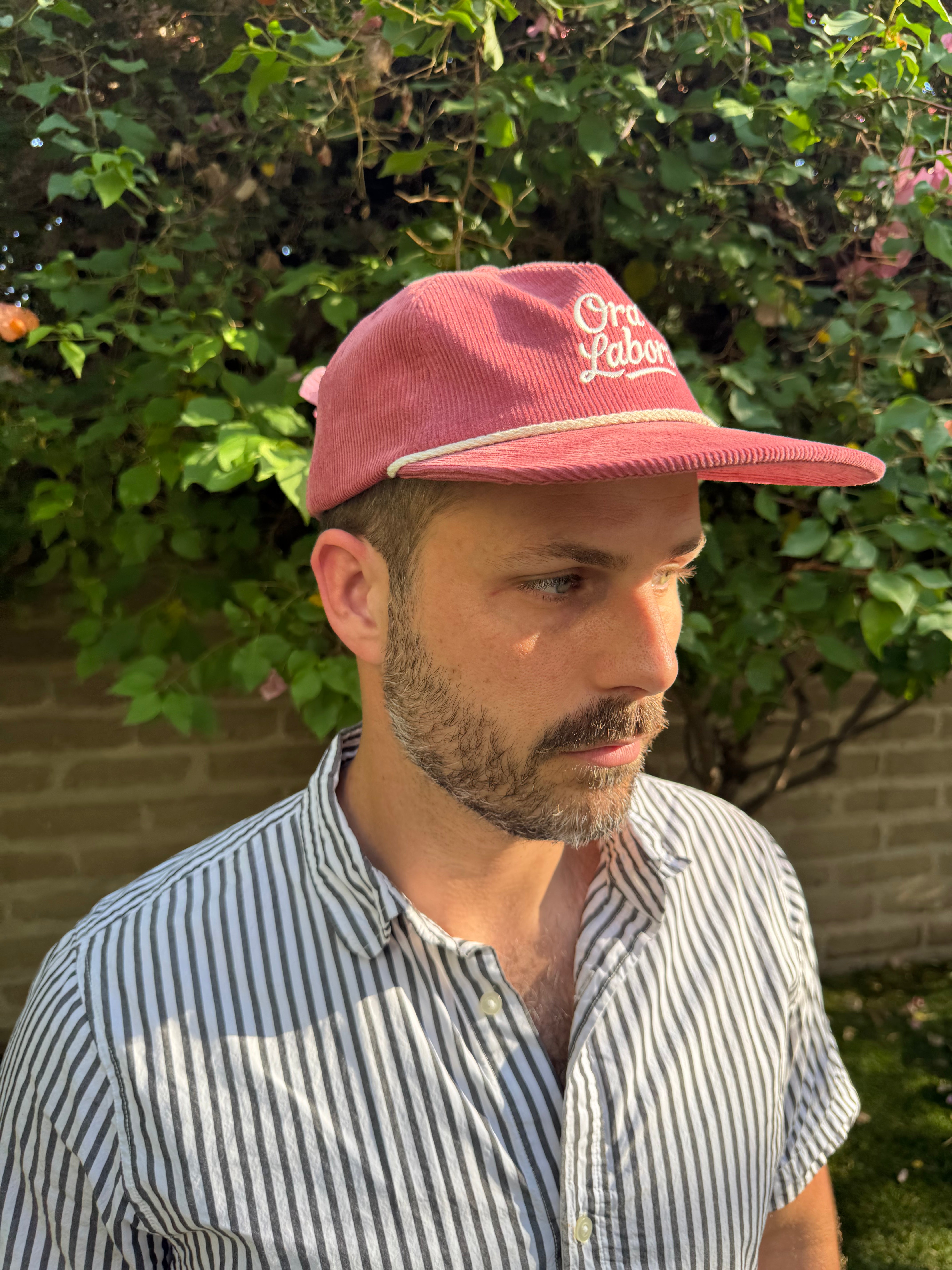 Dusty Rose Ora et Labora Corduroy Hat