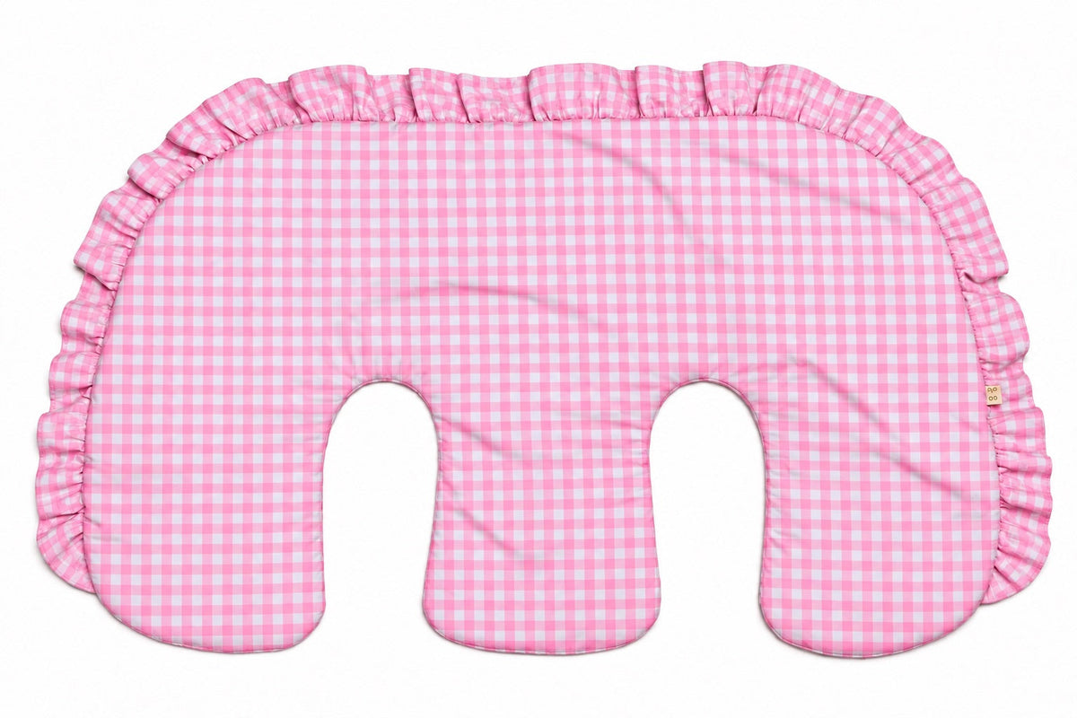 Ruffle Twins Gingham Nursing Pillow Cover
