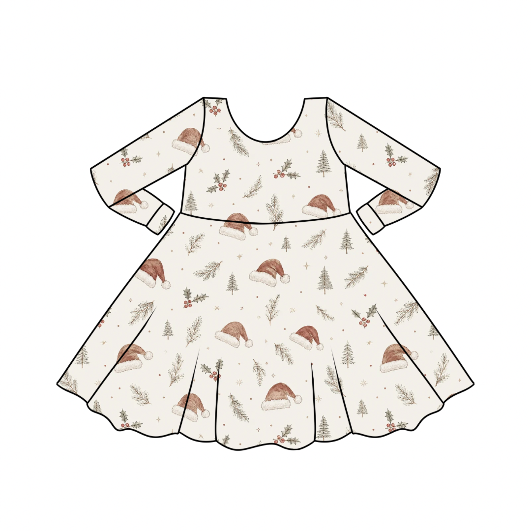 PREORDER Christmas Hats Twirl Bodysuit Romper Dress