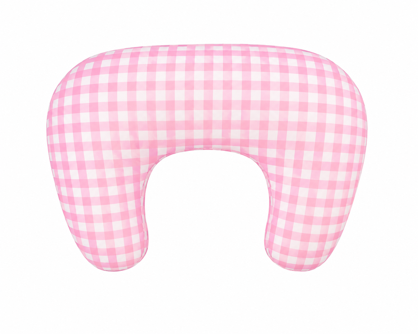 Pink Gingham Ruffle Nursing Pillow Cover