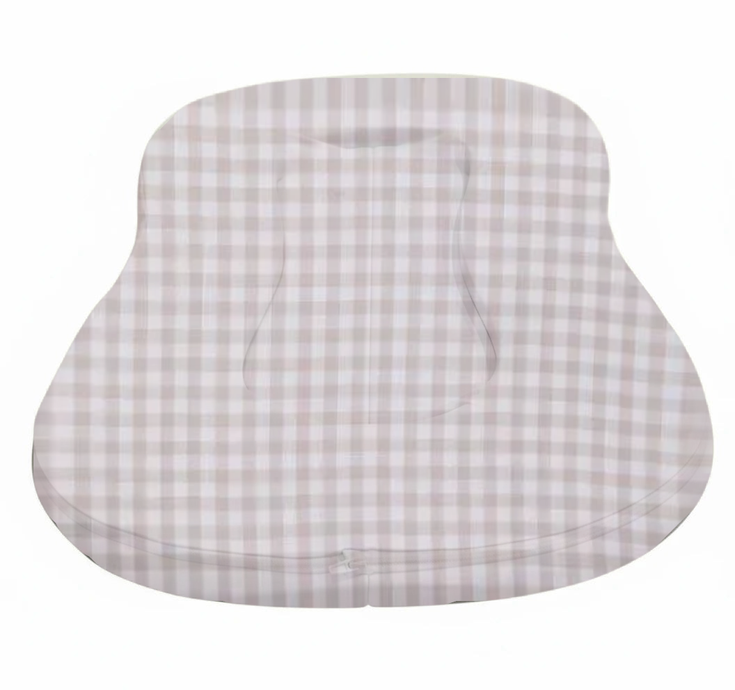 Beige White Gingham New Lounger Curve Cover