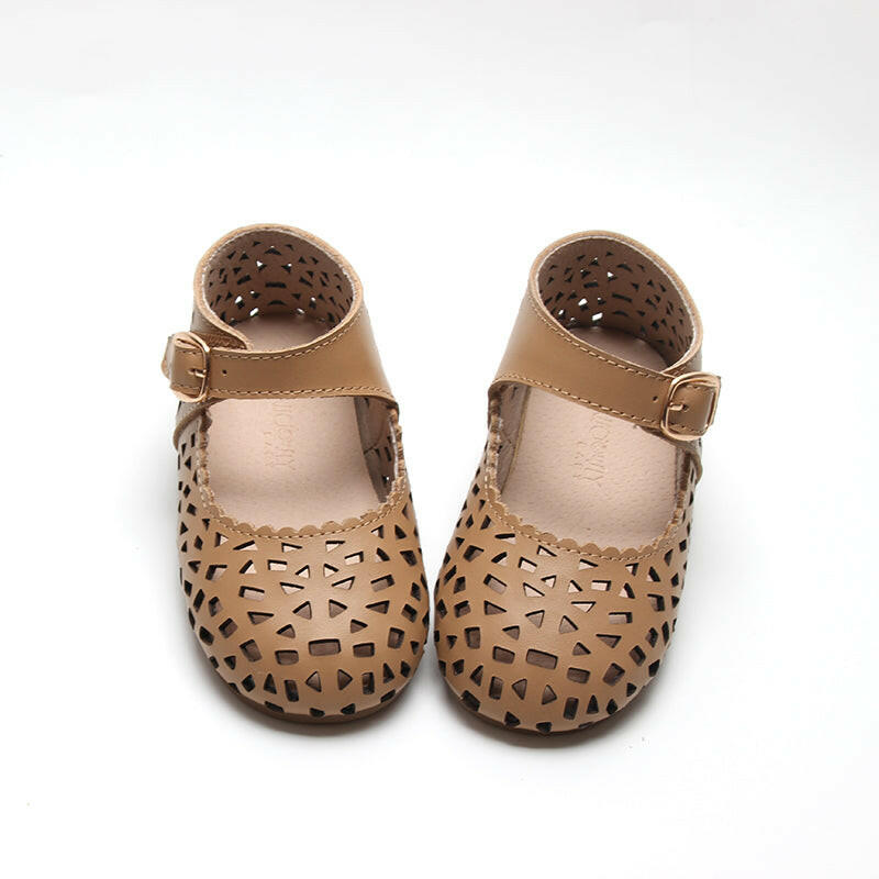 Leather Boho Mary Janes | Color 'Tan'  Consciously Baby