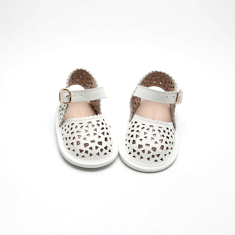 Leather Pocket Sandal | Color 'Cotton' | Soft Sole Consciously Baby
