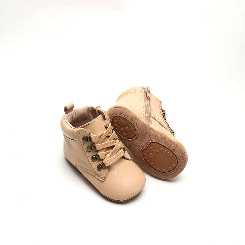 Leather Combat Boot | Color 'Honey' Consciously Baby 2 (Soft Sole)