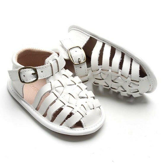 Leather Indie Sandal | Color 'Cotton' | Soft Sole  Consciously Baby 2 (3 - 6 months)