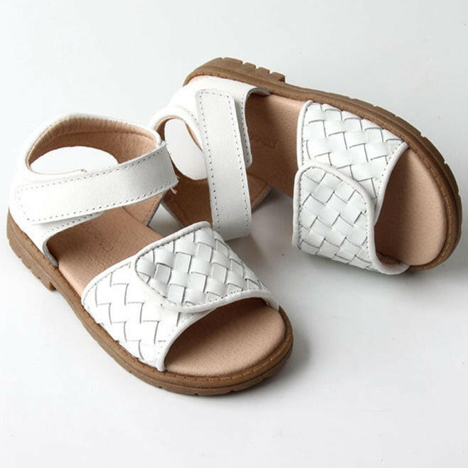 Leather Woven Sandal | Color 'Cotton' | Hard Sole  Consciously Baby 5 (12 - 18 months)