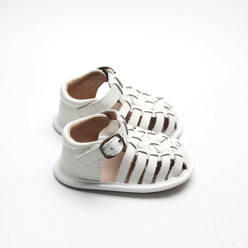 Leather Indie Sandal | Color 'Cotton' | Soft Sole Consciously Baby