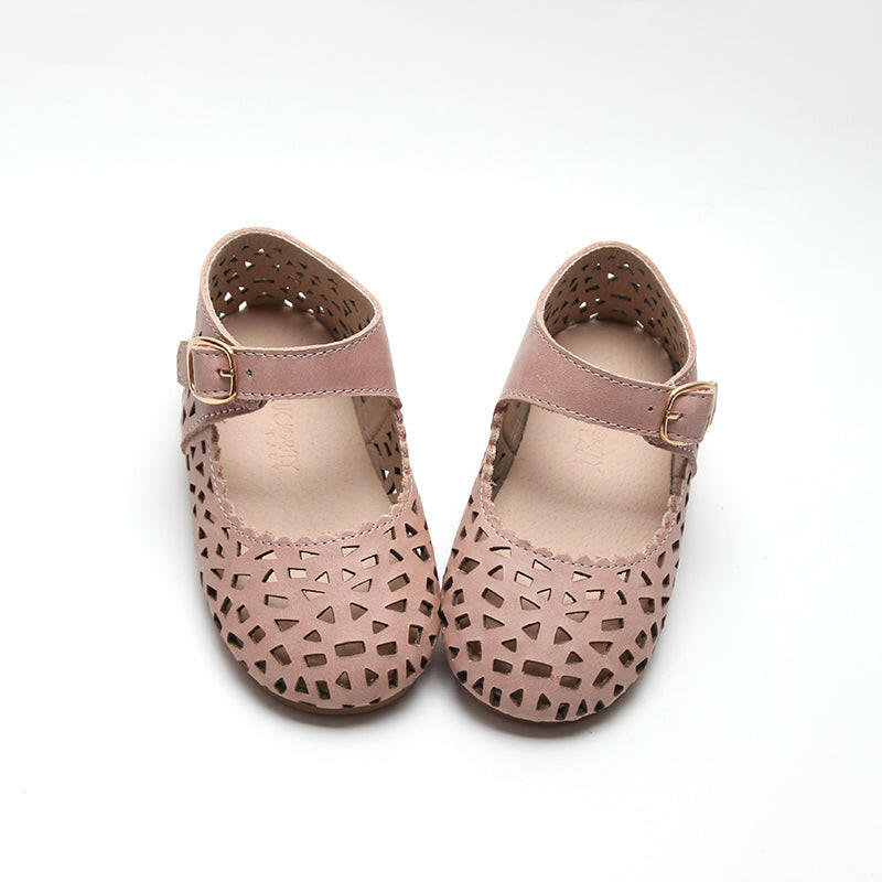 Leather Boho Mary Janes | Color 'Rosewater'  Consciously Baby