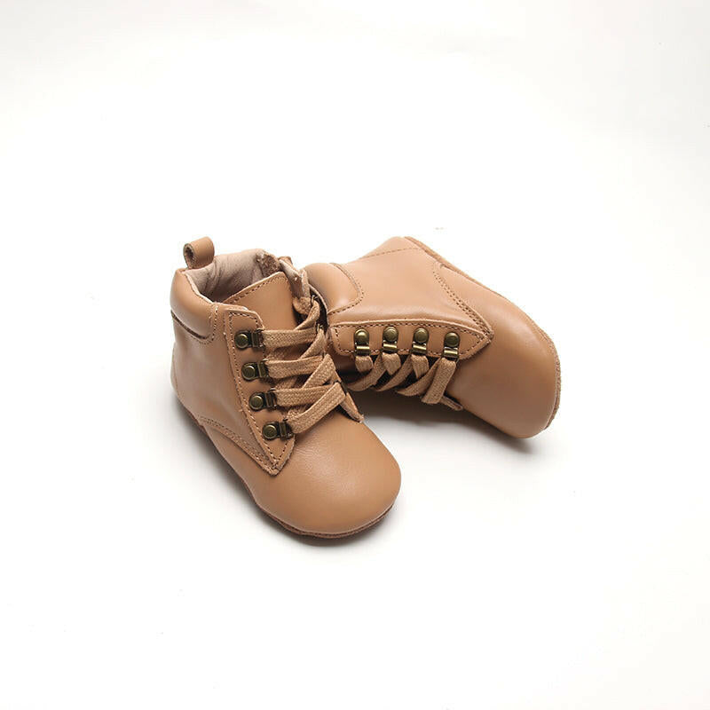 Leather Combat Boot | Color 'Tan' Consciously Baby