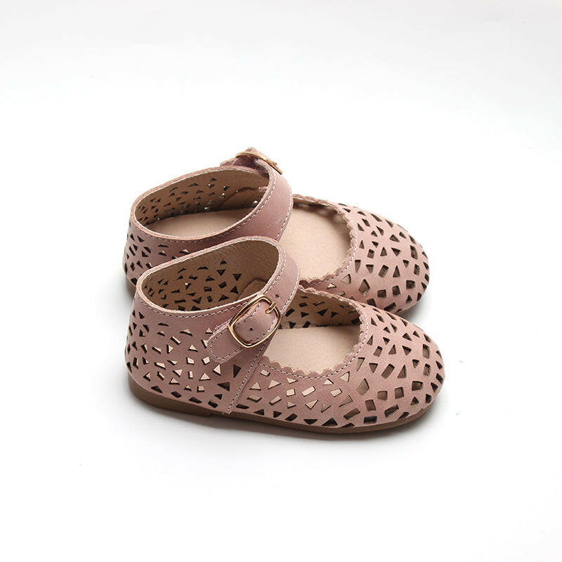Leather Boho Mary Janes | Color 'Rosewater' Consciously Baby
