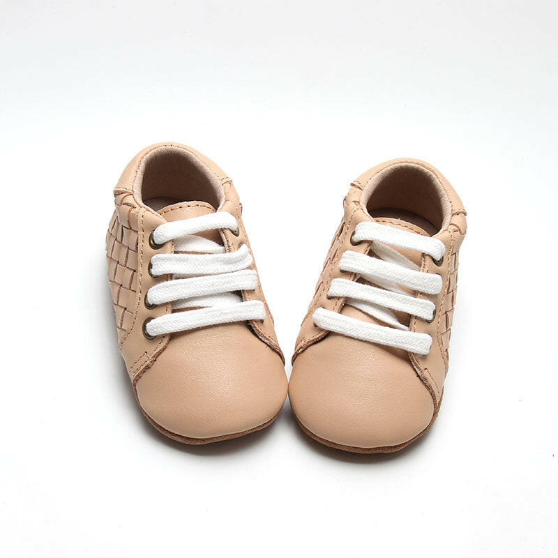 Leather Woven Sneaker | Color 'Honey' | Soft Sole  Consciously Baby