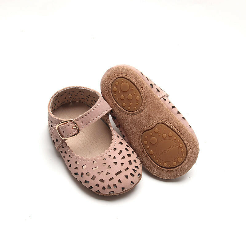 Leather Boho Mary Janes | Color 'Rosewater' Consciously Baby 2 (Soft Sole)